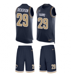 Men's Nike Los Angeles Rams #29 Eric Dickerson Limited Navy Blue Tank Top Suit NFL Jersey