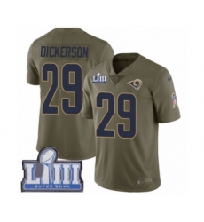 Youth Nike Los Angeles Rams #29 Eric Dickerson Limited Olive 2017 Salute to Service Super Bowl LIII Bound NFL Jersey