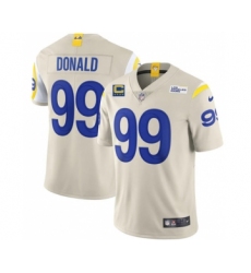 Men's Los Angeles Rams 2022 #99 Aaron Donald Bone White With 4-star C Patch Stitched NFL Jersey