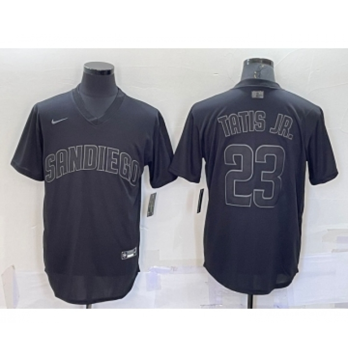 Men's San Diego Padres #23 Fernando Tatis Jr Black Pullover Turn Back The Clock Stitched Cool Base Jersey