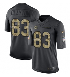 Men's Nike Miami Dolphins #83 Mark Clayton Limited Black 2016 Salute to Service NFL Jersey