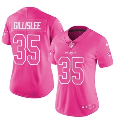 Women's Nike New England Patriots #35 Mike Gillislee Limited Pink Rush Fashion NFL Jersey