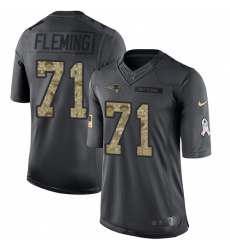 Men's Nike New England Patriots #71 Cameron Fleming Limited Black 2016 Salute to Service NFL Jersey