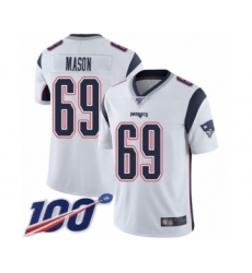 Men's New England Patriots #69 Shaq Mason White Vapor Untouchable Limited Player 100th Season Football Jersey