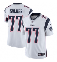Men's Nike New England Patriots #77 Nate Solder White Vapor Untouchable Limited Player NFL Jersey