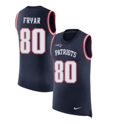 Men's Nike New England Patriots #80 Irving Fryar Limited Navy Blue Rush Player Name & Number Tank Top NFL Jersey