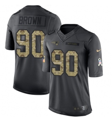 Youth Nike New England Patriots #90 Malcom Brown Limited Black 2016 Salute to Service NFL Jersey