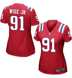 Women's Nike New England Patriots #91 Deatrich Wise Jr Game Red Alternate NFL Jersey