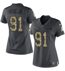 Women's Nike New England Patriots #91 Deatrich Wise Jr Limited Black 2016 Salute to Service NFL Jersey