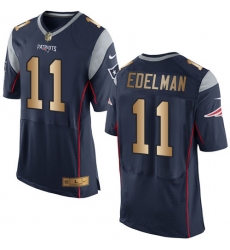 Men's Nike New England Patriots #11 Julian Edelman Elite Navy/Gold Team Color NFL Jersey Men's Nike New England Patriots #11 Julian Edelman Elite Navy/Gold Team Color NFL Jersey