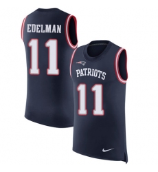 Men's Nike New England Patriots #11 Julian Edelman Limited Navy Blue Rush Player Name & Number Tank Top NFL Jersey Men's Nike New England Patriots #11 Julian Edelman Limited Navy Blue Rush Player Name & Number Tank Top NFL Jersey