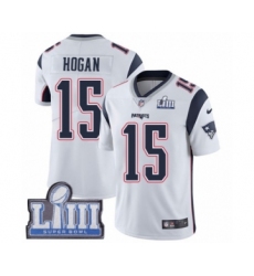 Youth Nike New England Patriots #15 Chris Hogan White Vapor Untouchable Limited Player Super Bowl LIII Bound NFL Jersey
