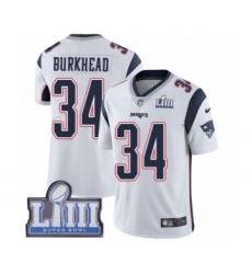 Men's Nike New England Patriots #34 Rex Burkhead White Vapor Untouchable Limited Player Super Bowl LIII Bound NFL Jersey