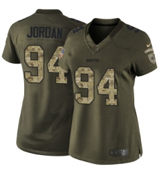 Women's Nike New Orleans Saints #94 Cameron Jordan Elite Green Salute to Service NFL Jersey