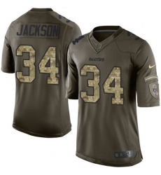 Men's Nike Oakland Raiders #34 Bo Jackson Elite Green Salute to Service NFL Jersey