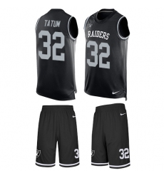 Men's Nike Oakland Raiders #32 Jack Tatum Limited Black Tank Top Suit NFL Jersey
