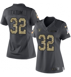 Women's Nike Oakland Raiders #32 Jack Tatum Limited Black 2016 Salute to Service NFL Jersey