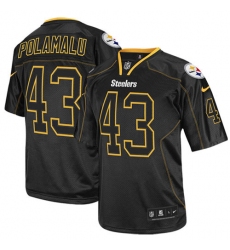 Men's Nike Pittsburgh Steelers #43 Troy Polamalu Elite Lights Out Black NFL Jersey