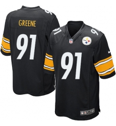 Men's Nike Pittsburgh Steelers #91 Kevin Greene Game Black Team Color NFL Jersey