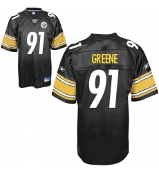 Reebok Pittsburgh Steelers #91 Kevin Greene Black Team Color Replica NFL Jersey