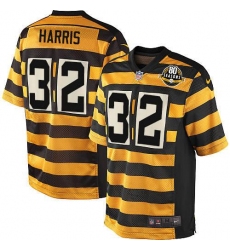 Men's Nike Pittsburgh Steelers #32 Franco Harris Game Yellow/Black Alternate 80TH Anniversary Throwback NFL Jersey