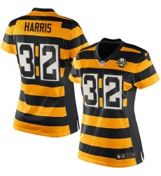 Women's Nike Pittsburgh Steelers #32 Franco Harris Game Yellow/Black Alternate 80TH Anniversary Throwback NFL Jersey