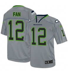 Men's Nike Seattle Seahawks 12th Fan Elite Lights Out Grey NFL Jersey