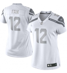 Women's Nike Seattle Seahawks 12th Fan Limited White Platinum NFL Jersey