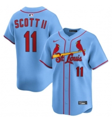 Men's St. Louis Cardinals #11 Victor Scott II Light Blue Alternate Limited Stitched Baseball Jersey
