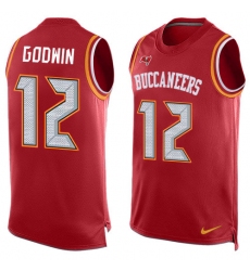 Men's Nike Tampa Bay Buccaneers #12 Chris Godwin Limited Red Player Name & Number Tank Top NFL Jersey