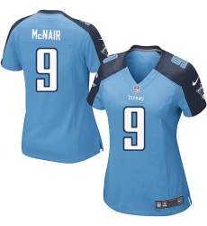 Women's Nike Tennessee Titans #9 Steve McNair Game Light Blue Team Color NFL Jersey