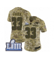 Women's Nike New England Patriots #33 Kevin Faulk Limited Camo 2018 Salute to Service Super Bowl LIII Bound NFL Jersey
