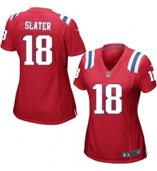 Women's Nike New England Patriots #18 Matthew Slater Game Red Alternate NFL Jersey