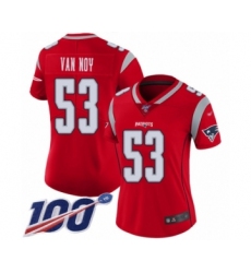 Women's New England Patriots #53 Kyle Van Noy Limited Red Inverted Legend 100th Season Football Jersey