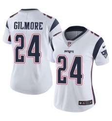 Women's Nike New England Patriots #24 Stephon Gilmore White Vapor Untouchable Limited Player NFL Jersey