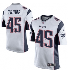 Men's Nike New England Patriots #45 Donald Trump Game White NFL Jersey