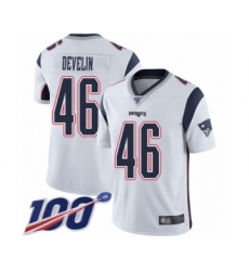 Men's New England Patriots #46 James Develin White Vapor Untouchable Limited Player 100th Season Football Jersey