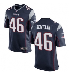 Men's Nike New England Patriots #46 James Develin Game Navy Blue Team Color NFL Jersey
