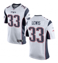 Men's Nike New England Patriots #33 Dion Lewis Game White NFL Jersey