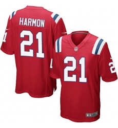 Men's Nike New England Patriots #21 Duron Harmon Game Red Alternate NFL Jersey