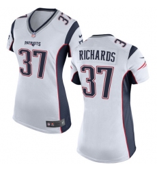 Women's Nike New England Patriots #37 Jordan Richards Game White NFL Jersey