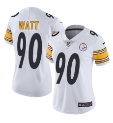Women's Nike Pittsburgh Steelers #90 T. J. Watt Elite White NFL Jersey