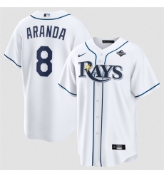 Men's Tampa Bay Rays #8 Jonathan Aranda White 2026 World Series Home Cool Base Stitched Baseball Jersey