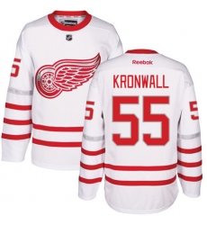 Men's Reebok Detroit Red Wings #55 Niklas Kronwall Premier White 2017 Centennial Classic NHL Jersey