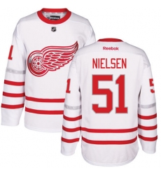 Men's Reebok Detroit Red Wings #51 Frans Nielsen Premier White 2017 Centennial Classic NHL Jersey