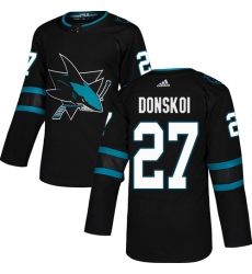 Men's Adidas San Jose Sharks #27 Joonas Donskoi Premier Black Alternate NHL Jersey