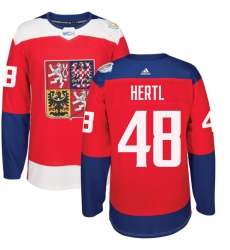 Men's Adidas Team Czech Republic #48 Tomas Hertl Premier Red Away 2016 World Cup of Hockey Jersey