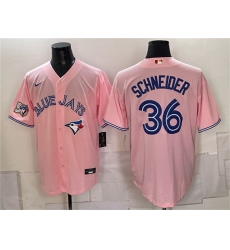 Men's Toronto Blue Jays #36 Davis Schneider Pink 50 Seasons Stitched Baseball Jersey