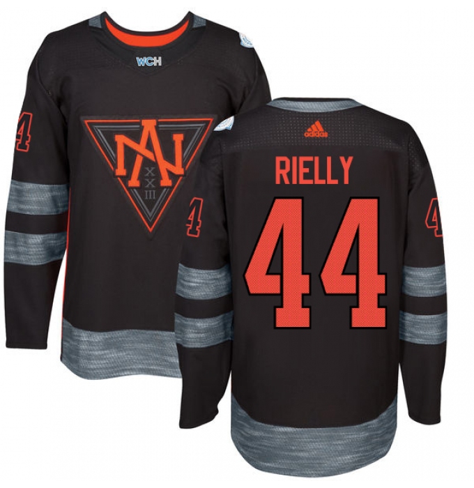 Men's Adidas Team North America #44 Morgan Rielly Authentic Black Away 2016 World Cup of Hockey Jersey