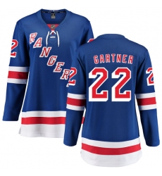 Women's New York Rangers #22 Mike Gartner Fanatics Branded Royal Blue Home Breakaway NHL Jersey